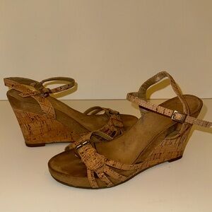 Wedge Espadrille Sandals with Silver Buckle